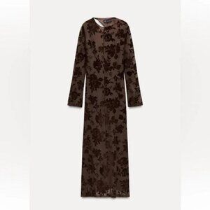 Zara Brown Floral Maxi Dress